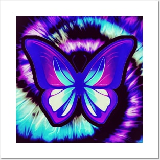 Tie Dye Swirl Butterfly Posters and Art